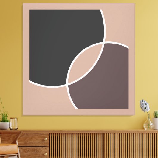 Taupe Circles Canvas Afdruk (Insitu (Woonkamer))