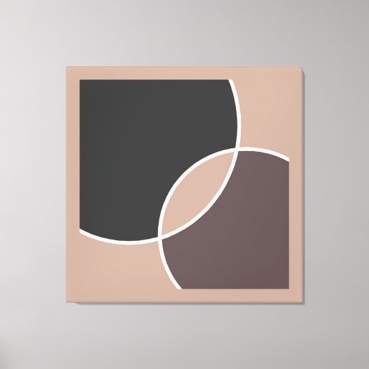 Taupe Circles Canvas Afdruk (Voorkant)