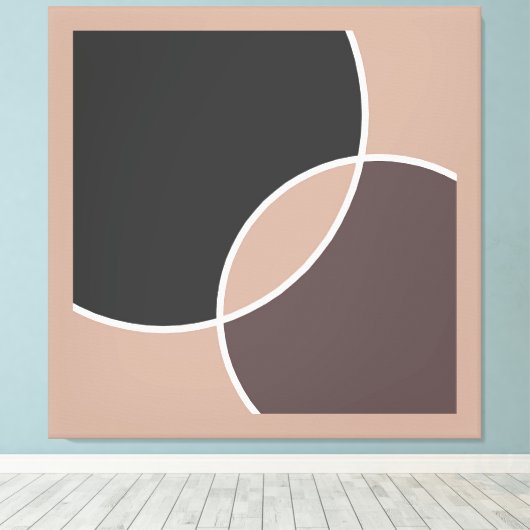 Taupe Circles Canvas Afdruk (Insitu (Houten vloer))