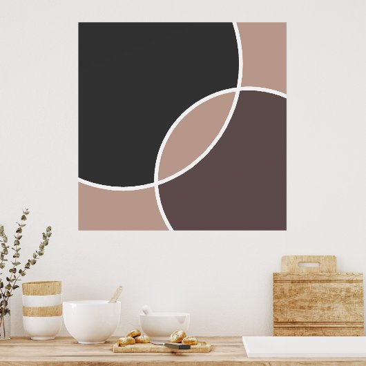 Taupe Circles Poster (Keuken)