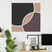 Taupe Circles Poster (Thuiskantoor)