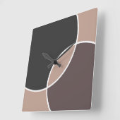 Taupe Circles Vierkante Klok (Hoek)