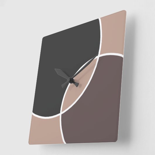 Taupe Circles Vierkante Klok (Hoek)