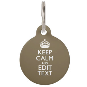 Taupe Coffee Decor Keep Calm En Uw Tekst Gemakkeli Huisdierpenning
