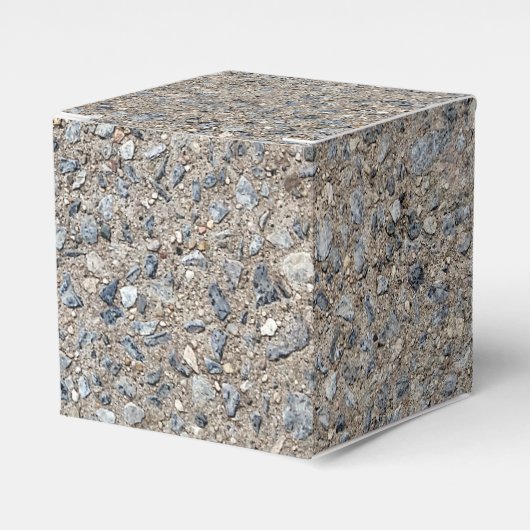 Taupe Concrete Cement Blue Aggregate Sidewalk Bedankdoosjes (Voorkant Zijde)