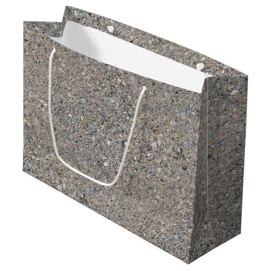 Taupe Concrete Cement Blue Aggregate Sidewalk Groot Cadeauzakje (Voorkant Gekanteld)