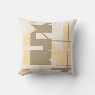 Taupe Cream Beige Bold Geometrische Mozaïek Abstra Kussen