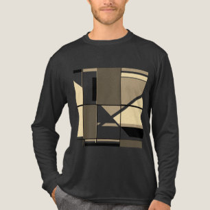 Taupe Cream Brown MCM Look Geometrisch Abstract Tri-Blend Shirt