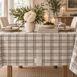 Taupe Crème Beige Neutrale Tartan Schotse Ruit Mon Tafelkleed