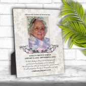 Taupe Damask Foto Memorial Plaque Fotoplaat