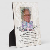 Taupe Damask Foto Memorial Plaque Fotoplaat (Zijkant)