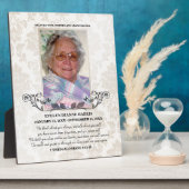 Taupe Damask Foto Memorial Plaque Fotoplaat (Zijkant)