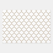 Taupe Damask Moroccan Pattern Inpakpapier Vel (Voorkant)