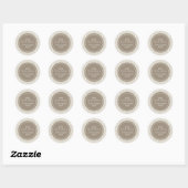 Taupe Diamond Patroon Hersenletsel Bewustzijn Ronde Sticker (Vel)