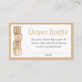 Taupe Diaper Raffle Card | Baby Shower Insert Informatiekaartje (Voorkant)