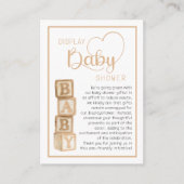 Taupe Display Shower Card | Unwrapped Gifts Insert Informatiekaartje (Voorkant)