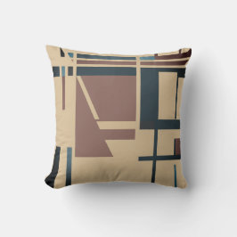 Taupe Donker Blauwgroen Blauw Bruin Tan Abstract M Kussen