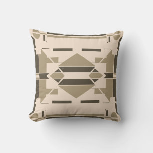Taupe Donkerbruin beige zuidwesten kijken symmetri Kussen
