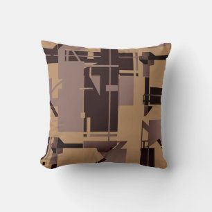 Taupe Donkerbruin Tan MCM Look Abstract Art Design Kussen