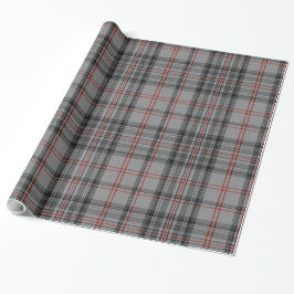 Taupe Donkergrijs Rood Zwart Tartan Plaid Cadeaupapier