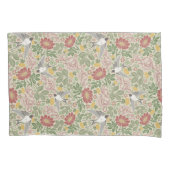 Taupe Dusty Roos Country Garden Print Pillowcase Kussensloop (Voorkant)