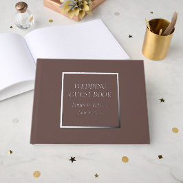 Taupe Eenvoudige Gestileerde Lettertrouwboek Gastenboek