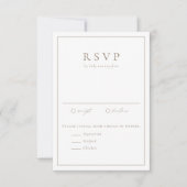 Taupe Eenvoudige Typografie Formele Bruiloft RSVP Kaartje (Voorkant)