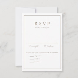 Taupe Eenvoudige Typografie Formele Bruiloft RSVP Kaartje