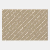 Taupe Eid Mubarak Bilingual Inpakpapier Vel (Voorkant 2)