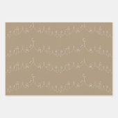 Taupe Eid Mubarak Masjid Patroon Ontwerp Inpakpapier Vel (Voorkant 3)