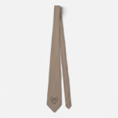 Taupe Elegante Getuige Laurel Bruiloft Monogram Stropdas (Voorkant)