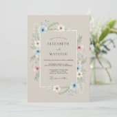 Taupe Elegante Lente Bruiloft Kaart (Staand voorkant)