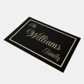 Taupe Elegante Script Naam Welkomst Cadeau Deurmat (Schuin)