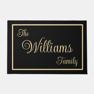 Taupe Elegante Script Naam Welkomst Cadeau Deurmat