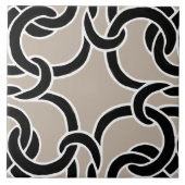 Taupe en Black Celtic Knot Seamless Pattern Tile Tegeltje (Voorkant)
