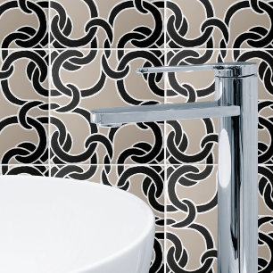 Taupe en Black Celtic Knot Seamless Pattern Tile Tegeltje