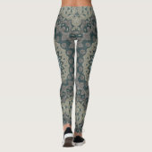 Taupe en Blauwgroen Mandala met Tribal Symmetrie Leggings (Achterkant)
