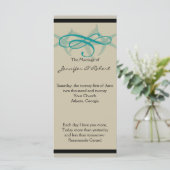 Taupe en Blauwgroen Seaside Wedding Programma Programmakaart (Staand voorkant)