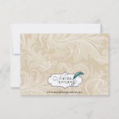 Taupe en Blue Iris Posh Wedding Rehearsal Kaart (Achterkant)