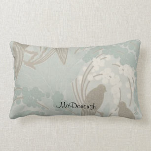 Taupe en Blue Paradise Garden Pattern Kussen