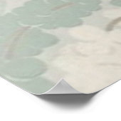 Taupe en Blue Paradise Garden Pattern Poster (Hoek)