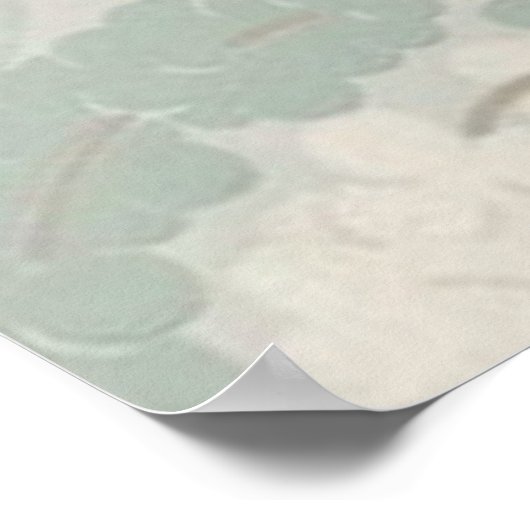 Taupe en Blue Paradise Garden Pattern Poster (Hoek)