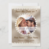 Taupe en Champagne bruiloft, FOTO Save the Dates, Kaart (Voorkant)