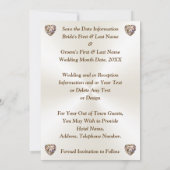 Taupe en Champagne bruiloft, FOTO Save the Dates, Kaart (Achterkant)