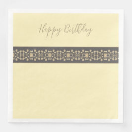 Taupe en crème en donkergrijs servet