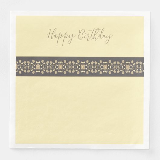 Taupe en crème en donkergrijs servet (Voorkant)