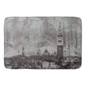 Taupe en Cyan Distress Skyline Venetië Italië Badmat (Voorkant)