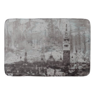 Taupe en Cyan Distress Skyline Venetië Italië Badmat