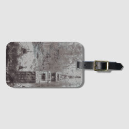 Taupe en Cyan Distress Skyline Venetië Italië Bagagelabel