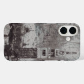 Taupe en Cyan Distress Skyline Venetië Italië Case-Mate iPhone Case (Achterkant (horizontaal))